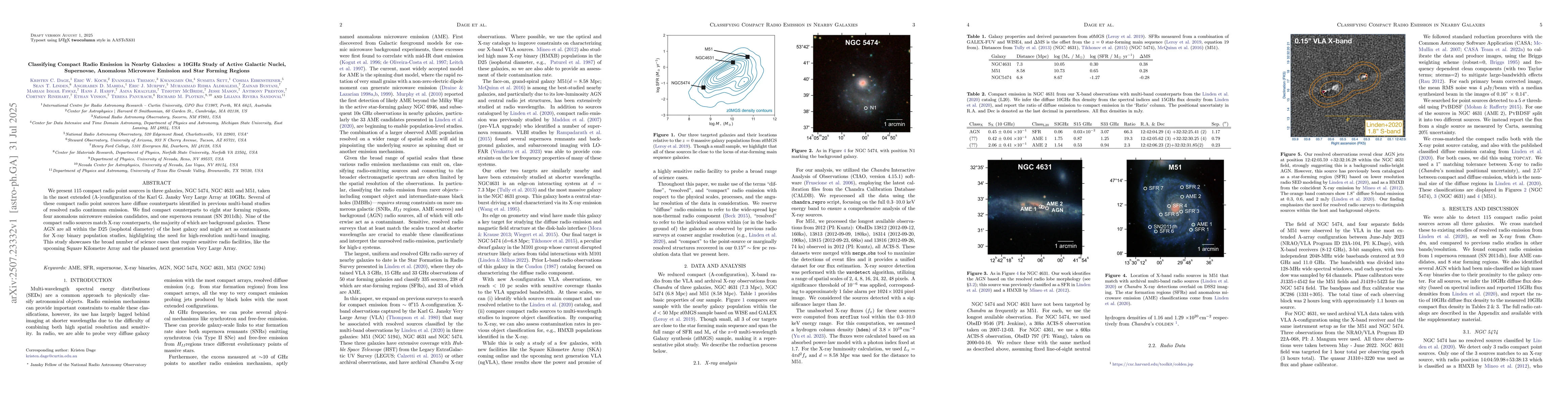 Thumbnail for Classifying Compact Radio Emission in Nearby Galaxies: a 10GHz Study of
  Active Galactic Nuclei, Supernovae, Anomalous Microwave Emission and Star
  Forming Regions