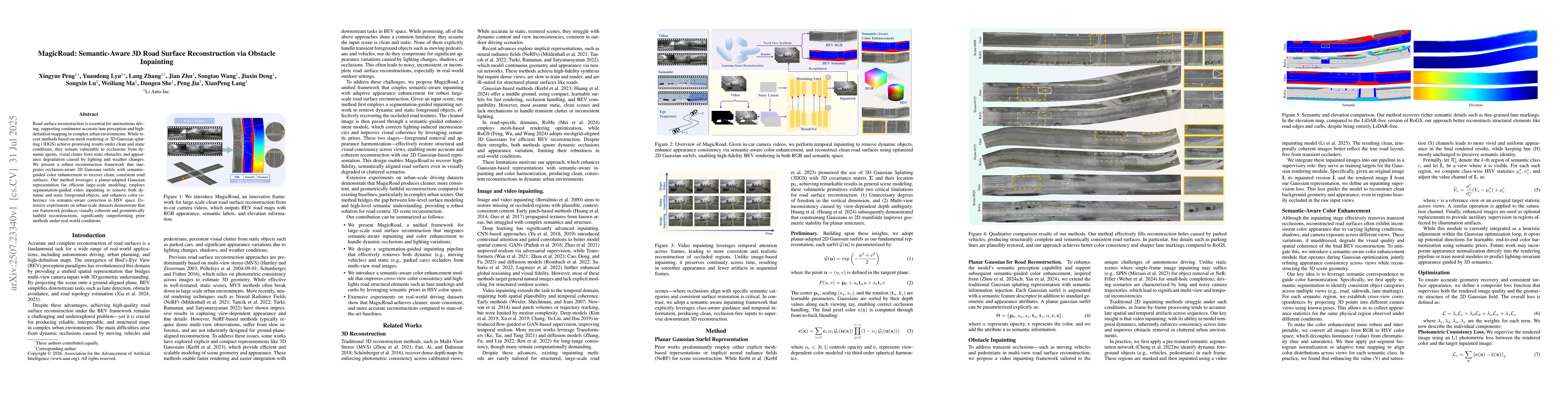 Thumbnail for MagicRoad: Semantic-Aware 3D Road Surface Reconstruction via Obstacle
  Inpainting
