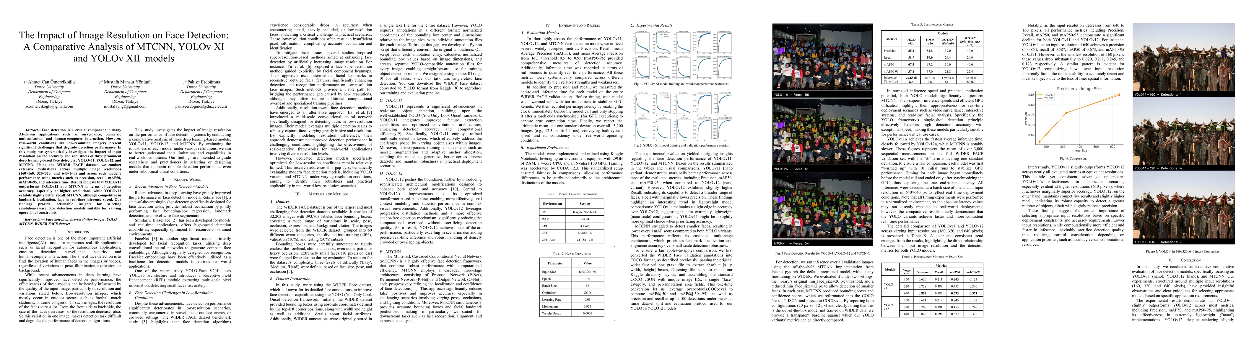 Thumbnail for The Impact of Image Resolution on Face Detection: A Comparative Analysis
  of MTCNN, YOLOv XI and YOLOv XII models