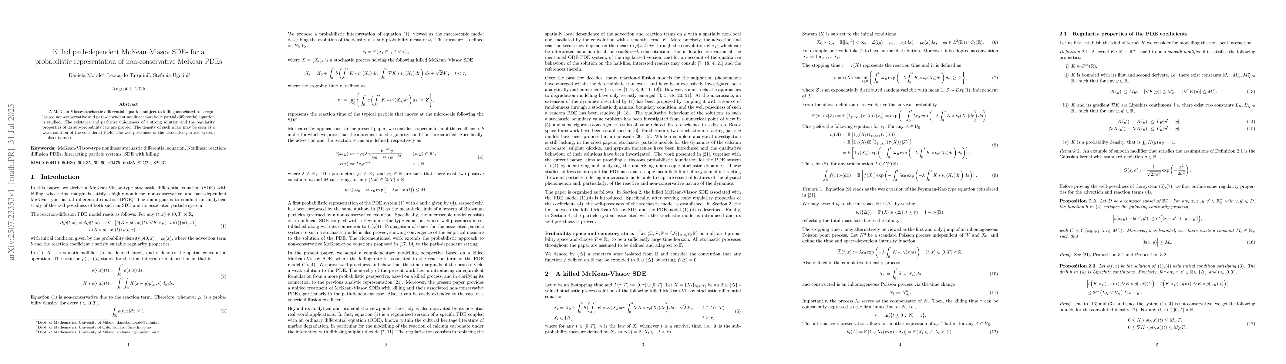 Thumbnail for Killed path-dependent McKean-Vlasov SDEs for a probabilistic
  representation of non-conservative McKean PDEs