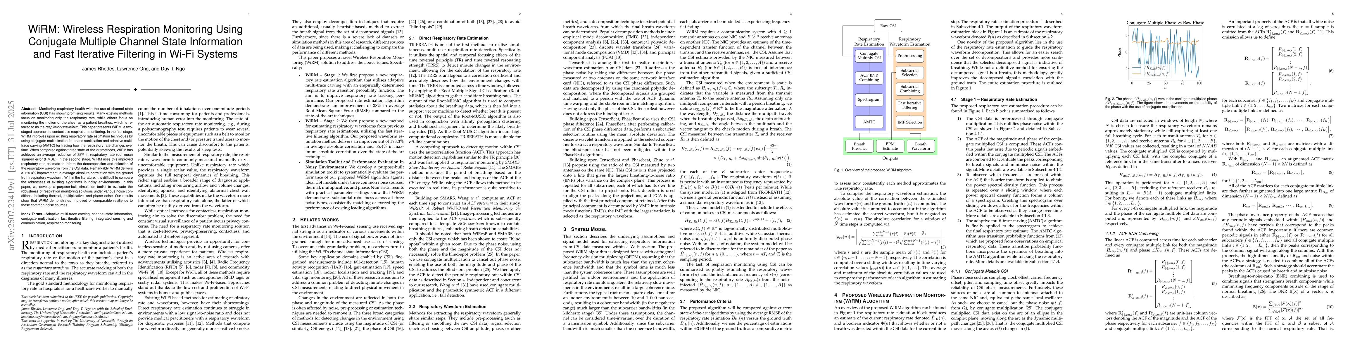 Thumbnail for WiRM: Wireless Respiration Monitoring Using Conjugate Multiple Channel
  State Information and Fast Iterative Filtering in Wi-Fi Systems