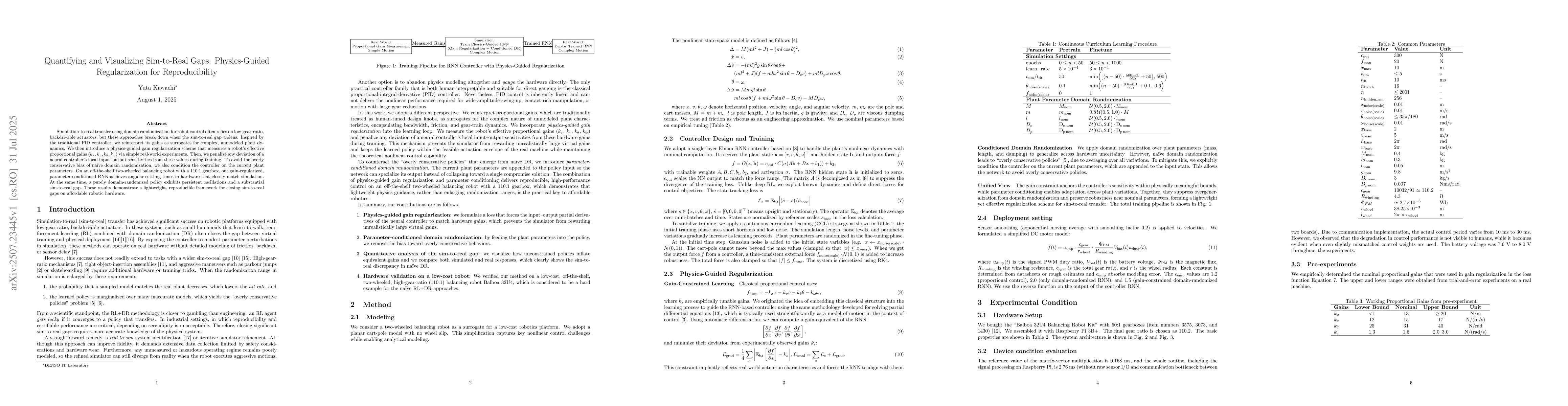 Thumbnail for Quantifying and Visualizing Sim-to-Real Gaps: Physics-Guided
  Regularization for Reproducibility