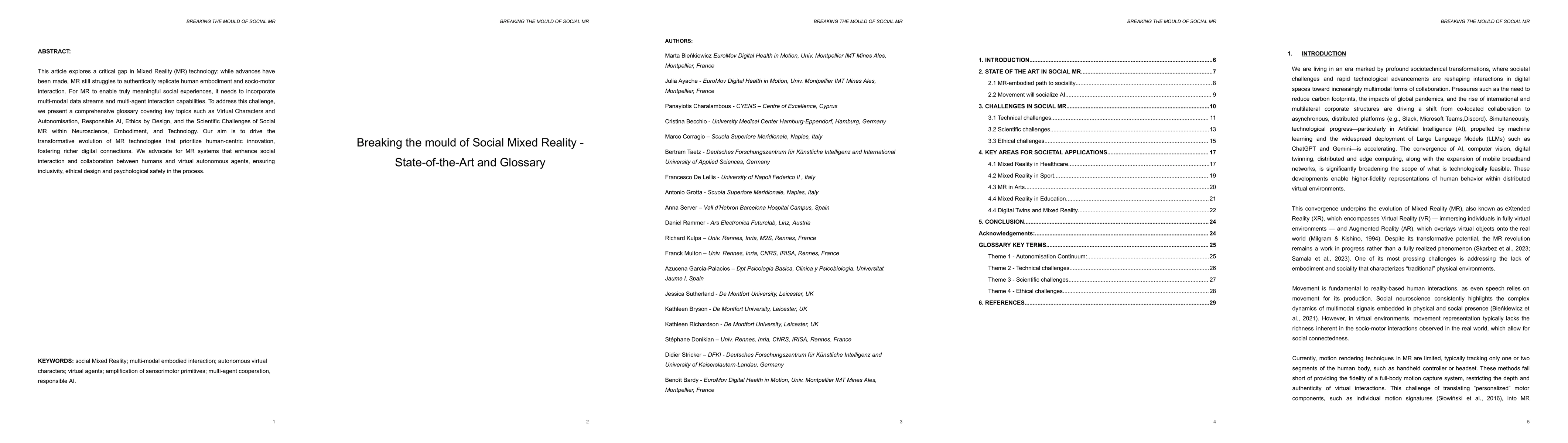Thumbnail for Breaking the mould of Social Mixed Reality -- State-of-the-Art and
  Glossary