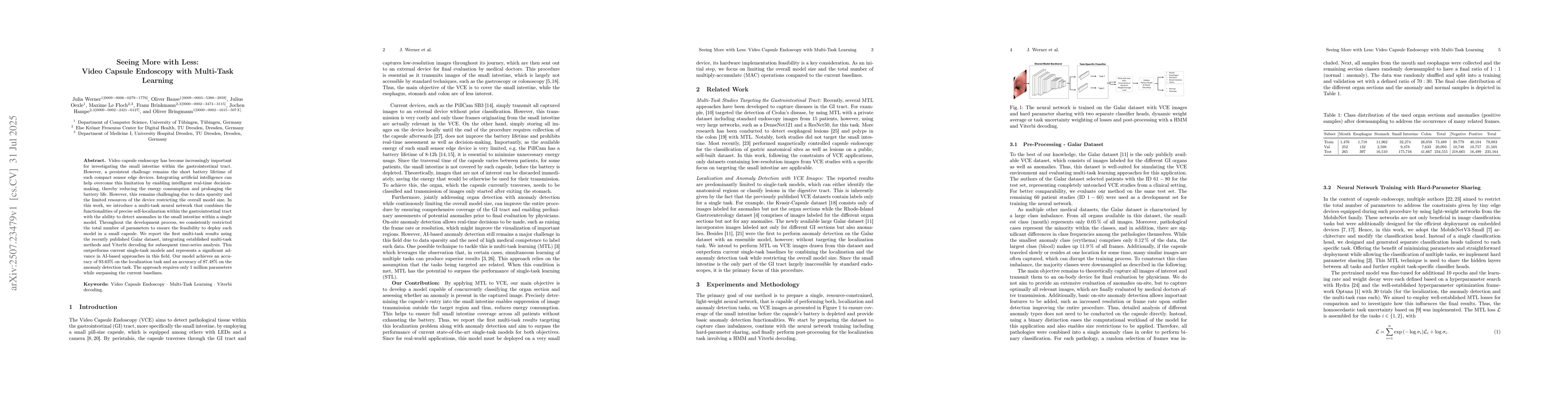 Thumbnail for Seeing More with Less: Video Capsule Endoscopy with Multi-Task Learning