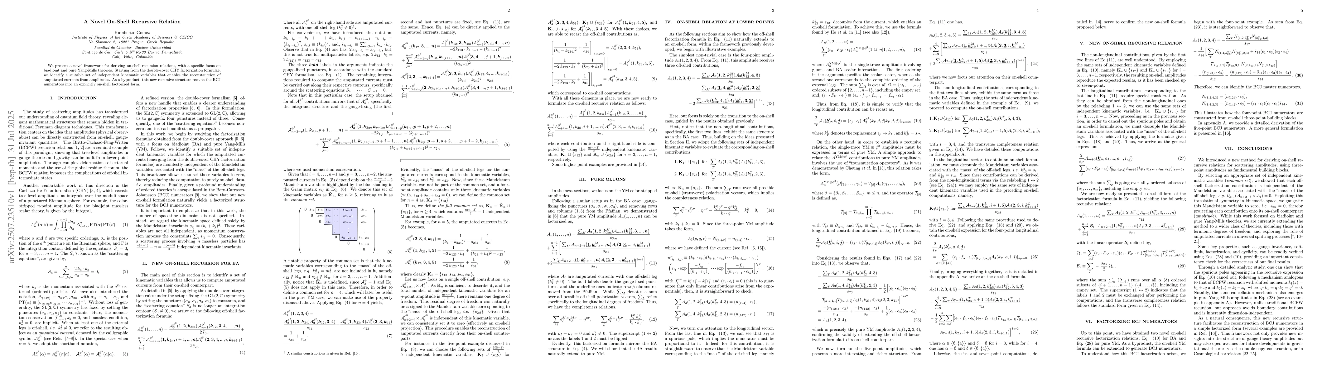 Thumbnail for A Novel On-Shell Recursive Relation