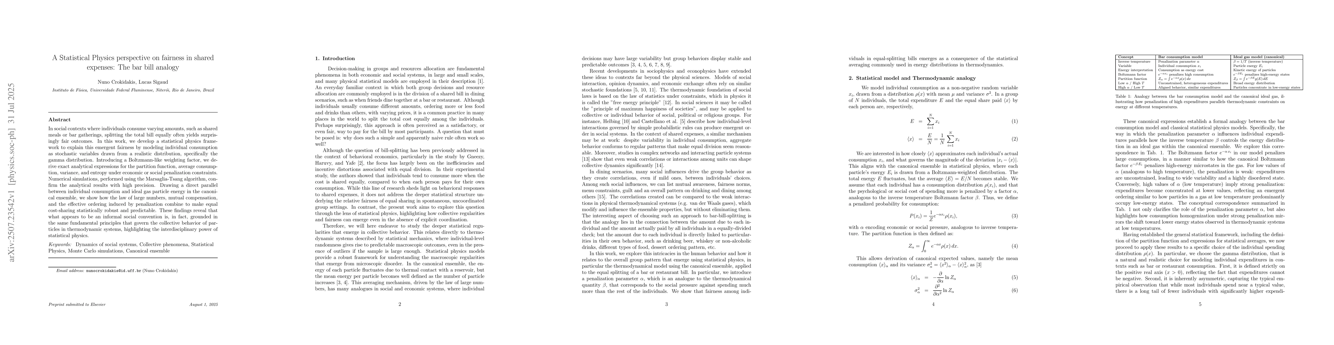 Thumbnail for A Statistical Physics perspective on fairness in shared expenses: The
  bar bill analogy