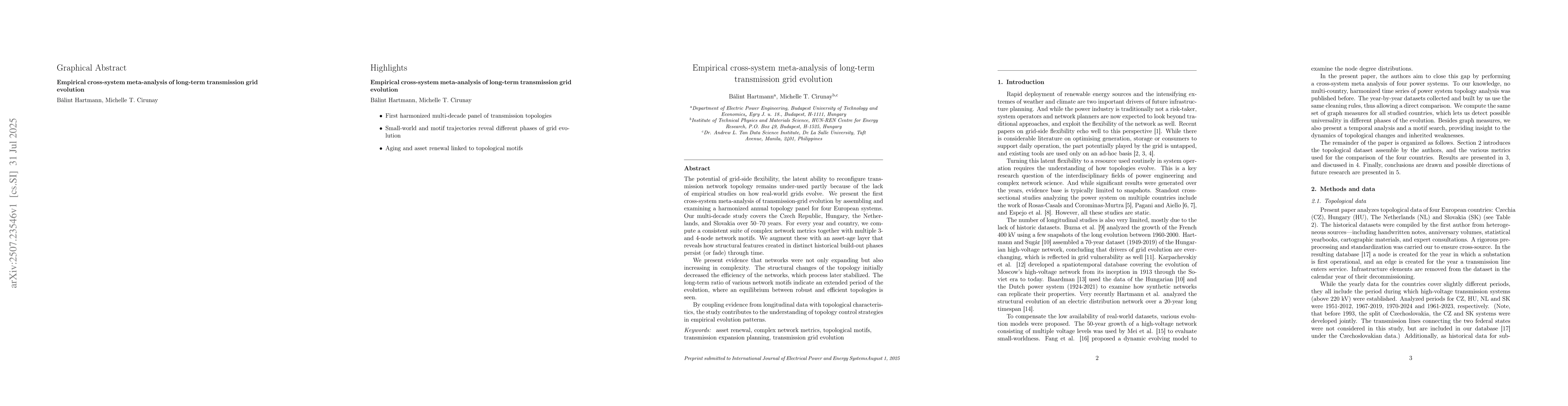 Thumbnail for Empirical cross-system meta-analysis of long-term transmission grid
  evolution