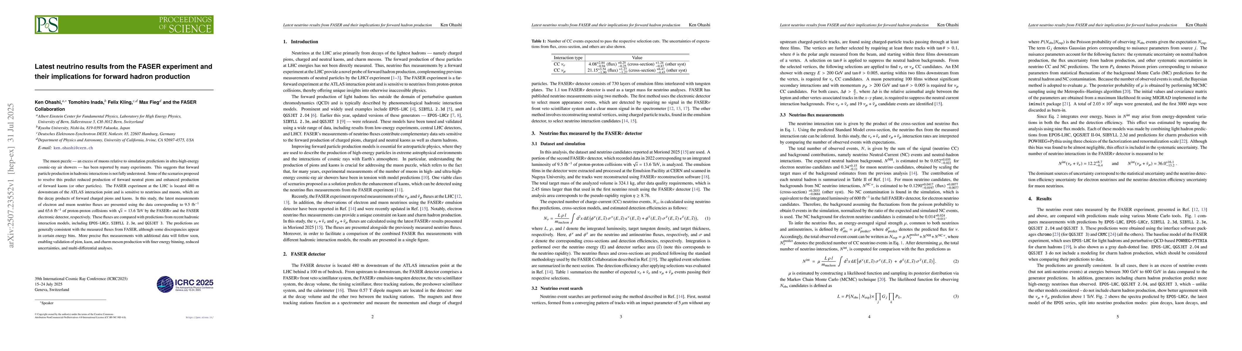 Thumbnail for Latest neutrino results from the FASER experiment and their implications
  for forward hadron production
