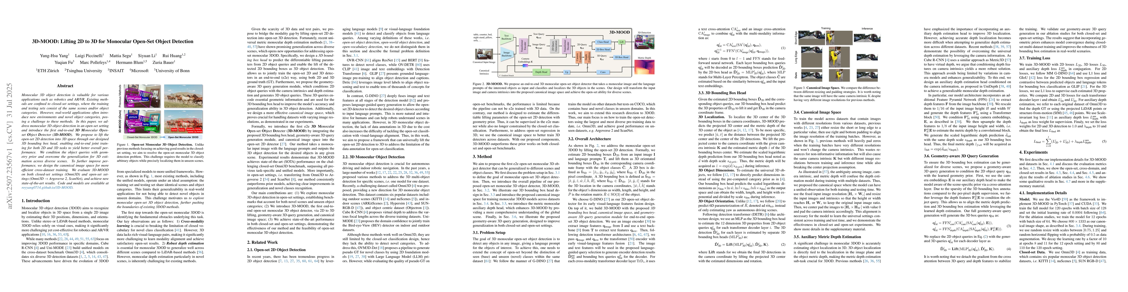 Thumbnail for 3D-MOOD: Lifting 2D to 3D for Monocular Open-Set Object Detection