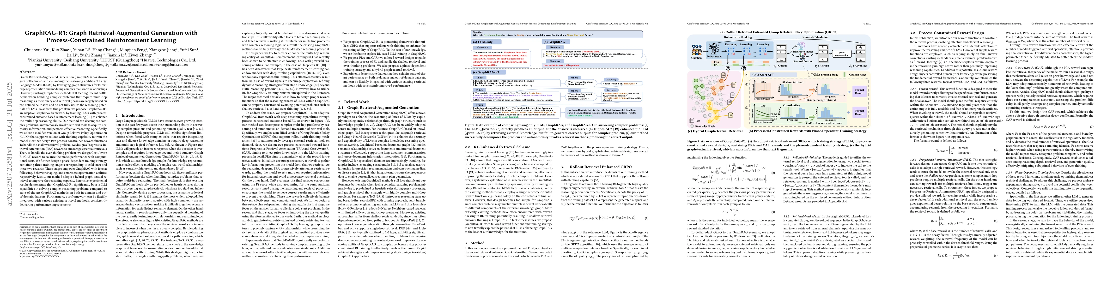 Thumbnail for GraphRAG-R1: Graph Retrieval-Augmented Generation with
  Process-Constrained Reinforcement Learning