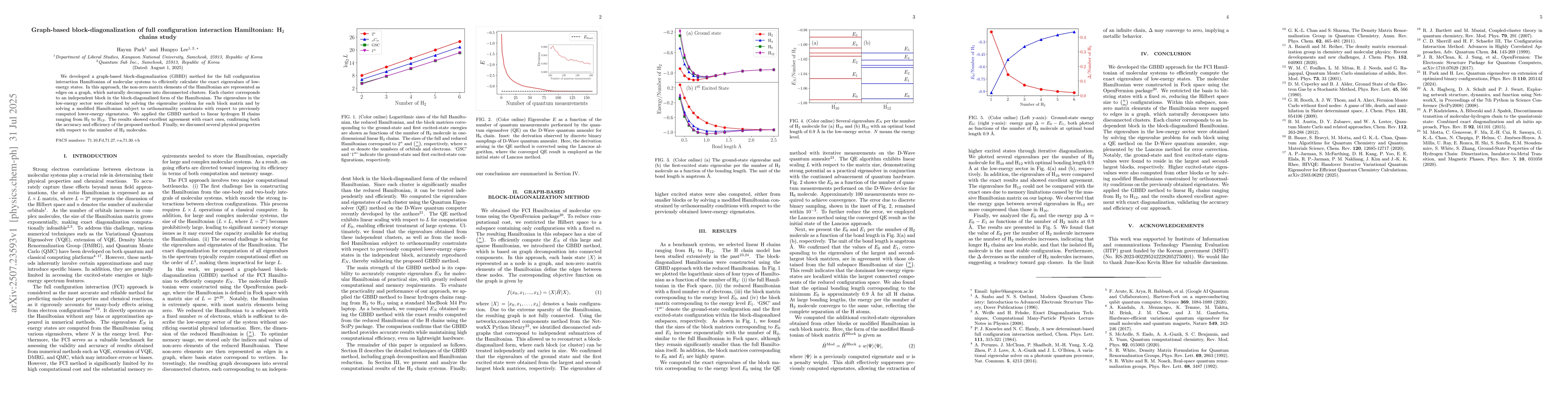 Thumbnail for Graph-based block-diagonalization of full configuration interaction
  Hamiltonian: H$_2$ chains study