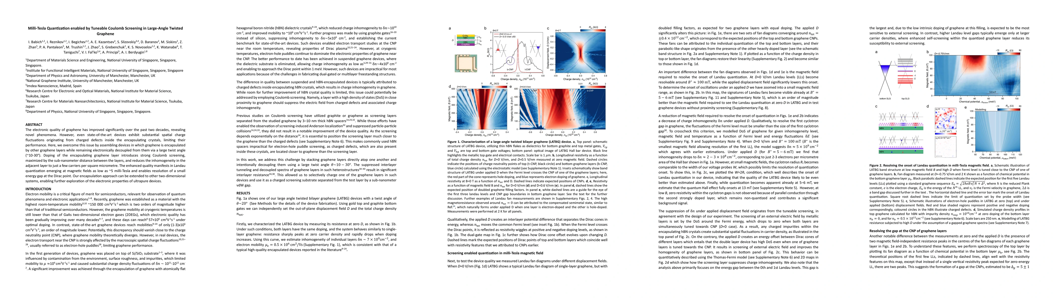 Thumbnail for Milli-Tesla Quantization enabled by Tuneable Coulomb Screening in
  Large-Angle Twisted Graphene