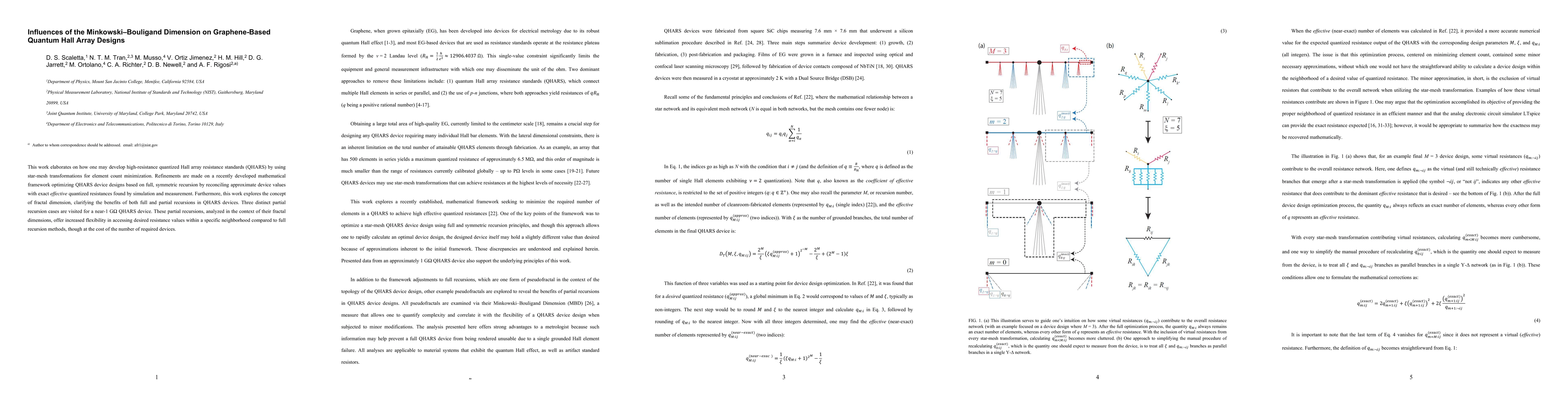 Thumbnail for Influences of the Minkowski-Bouligand Dimension on Graphene-Based
  Quantum Hall Array Designs