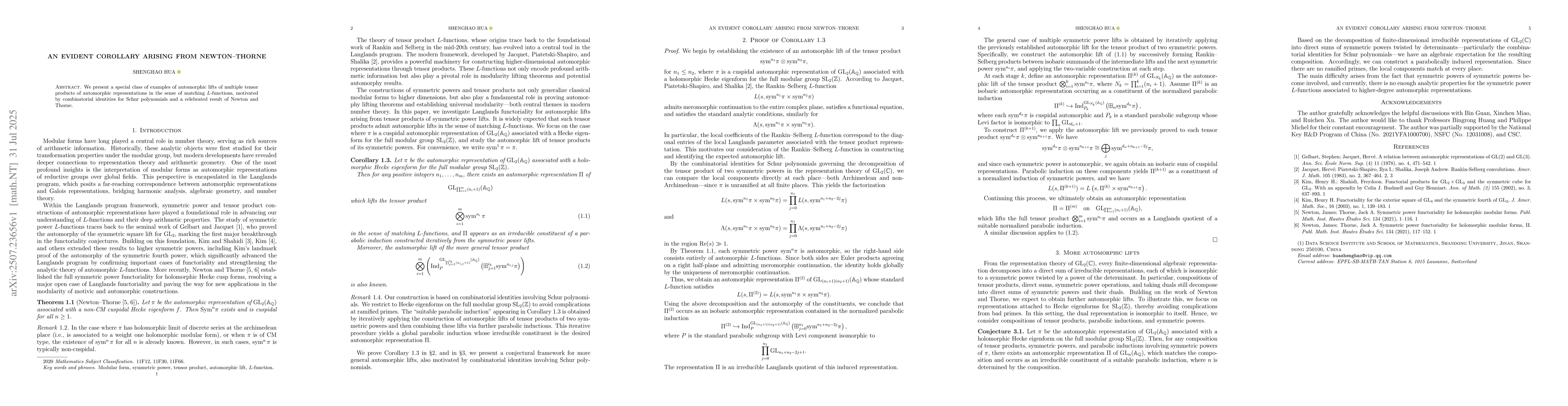 Thumbnail for An evident corollary arising from Newton--Thorne