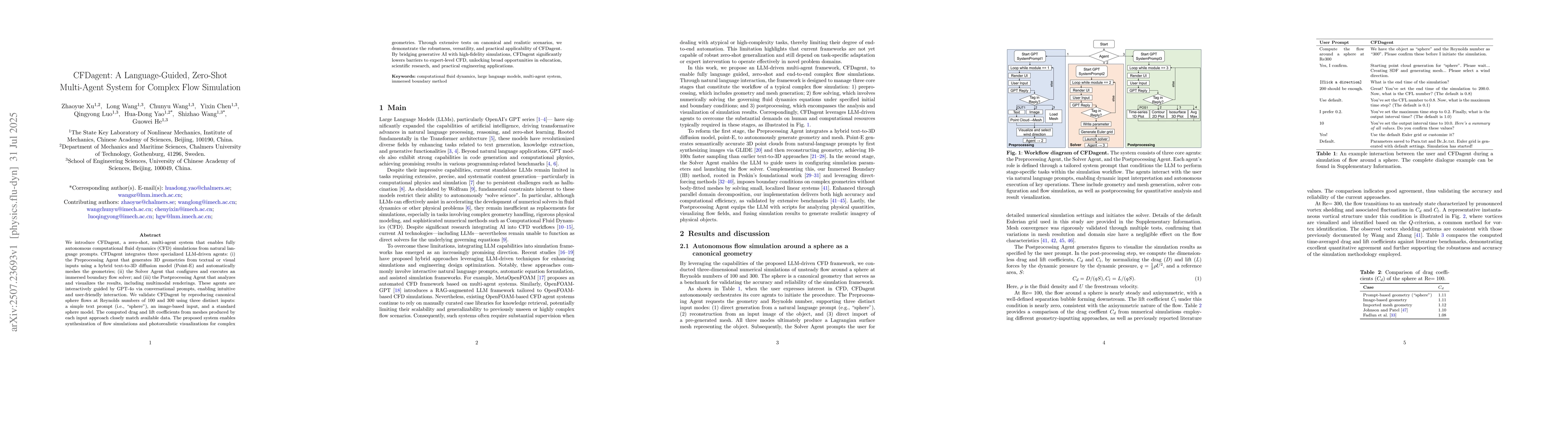 Thumbnail for CFDagent: A Language-Guided, Zero-Shot Multi-Agent System for Complex
  Flow Simulation