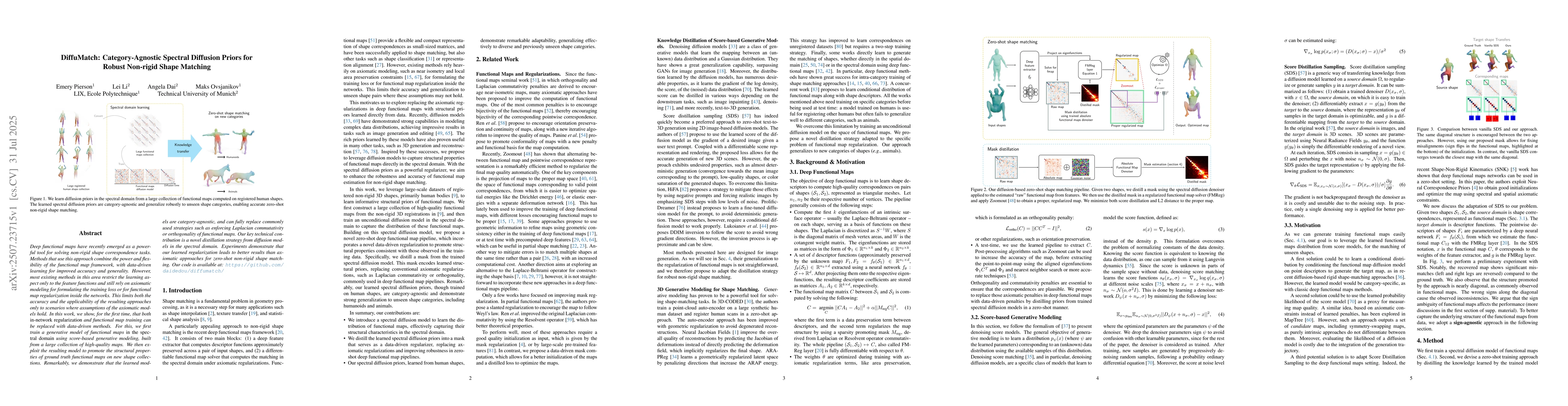Thumbnail for DiffuMatch: Category-Agnostic Spectral Diffusion Priors for Robust
  Non-rigid Shape Matching
