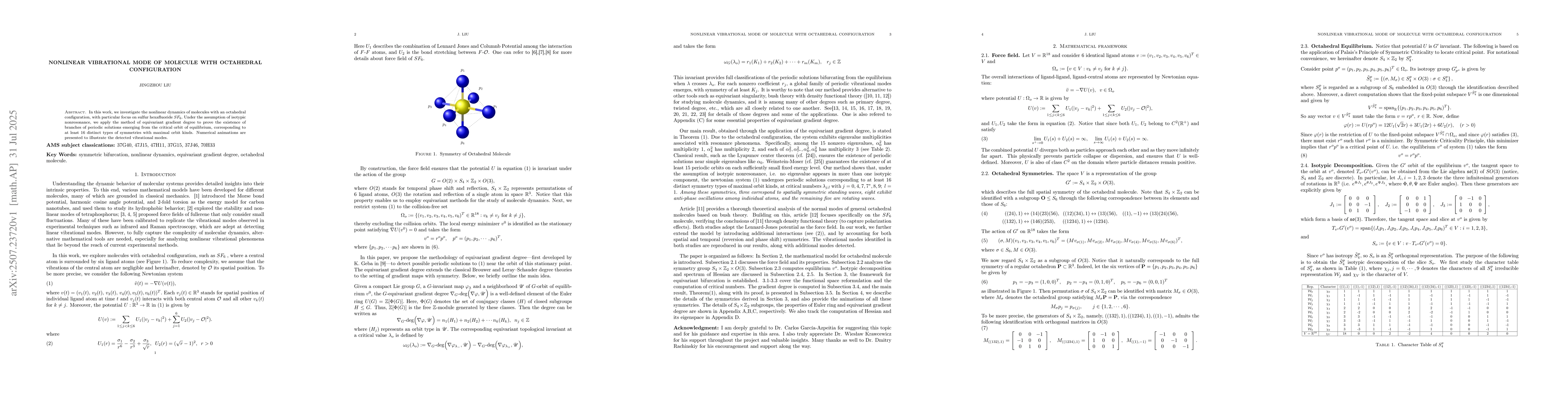 Thumbnail for Nonlinear Vibrational Mode of Molecule with Octahedral Configuration