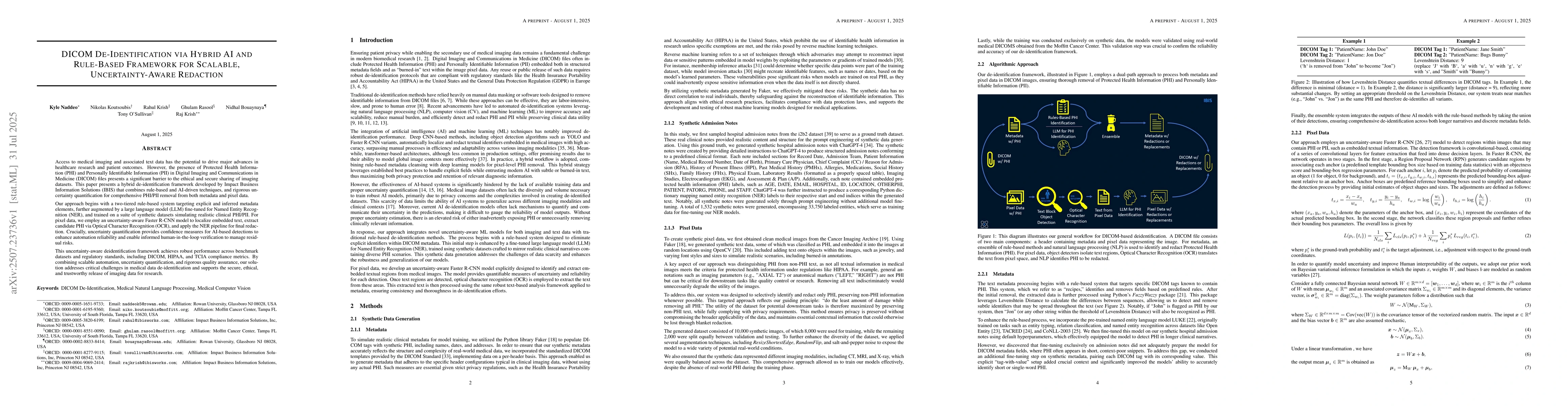 Thumbnail for DICOM De-Identification via Hybrid AI and Rule-Based Framework for
  Scalable, Uncertainty-Aware Redaction