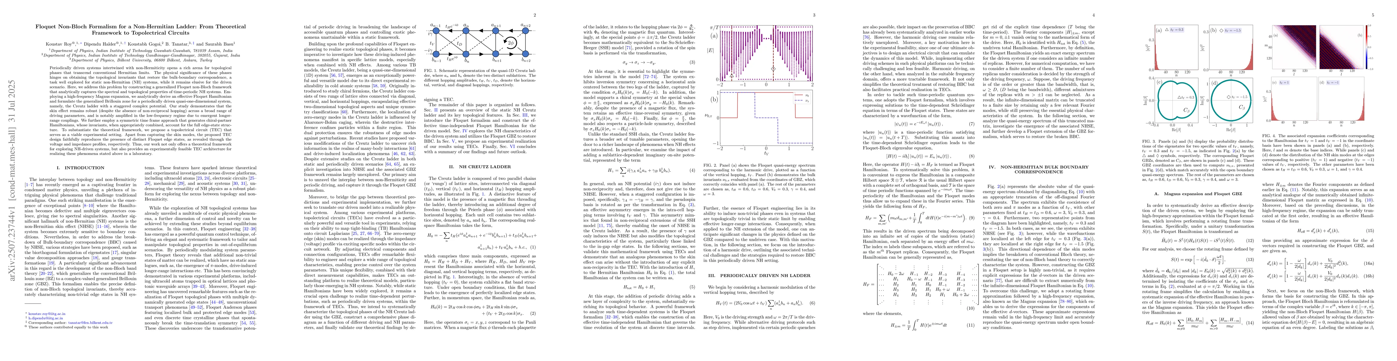 Thumbnail for Floquet Non-Bloch Formalism for a Non-Hermitian Ladder: From Theoretical
  Framework to Topolectrical Circuits