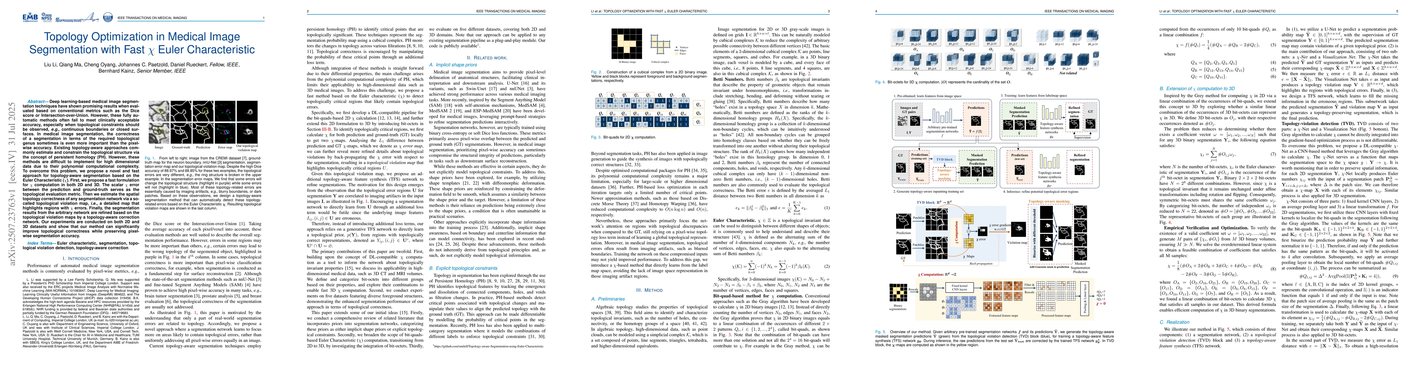 Thumbnail for Topology Optimization in Medical Image Segmentation with Fast Euler
  Characteristic