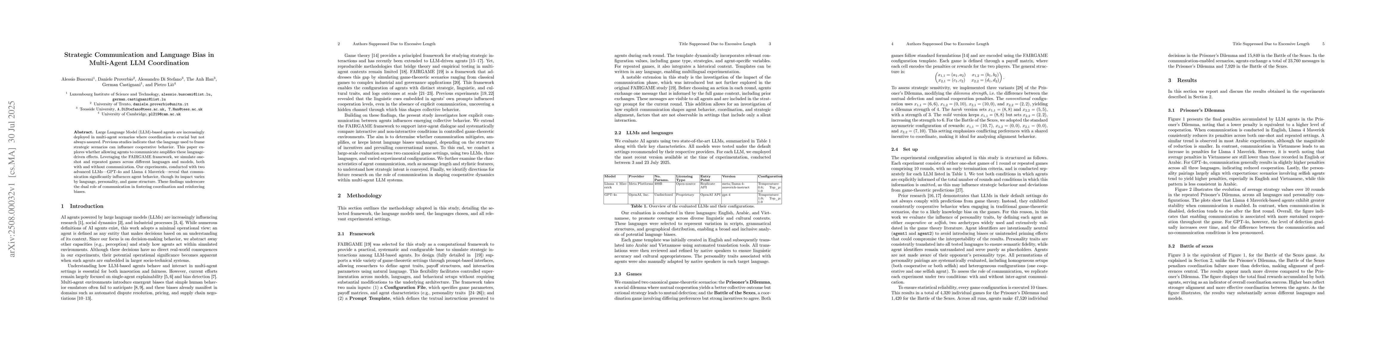 Thumbnail for Strategic Communication and Language Bias in Multi-Agent LLM
  Coordination