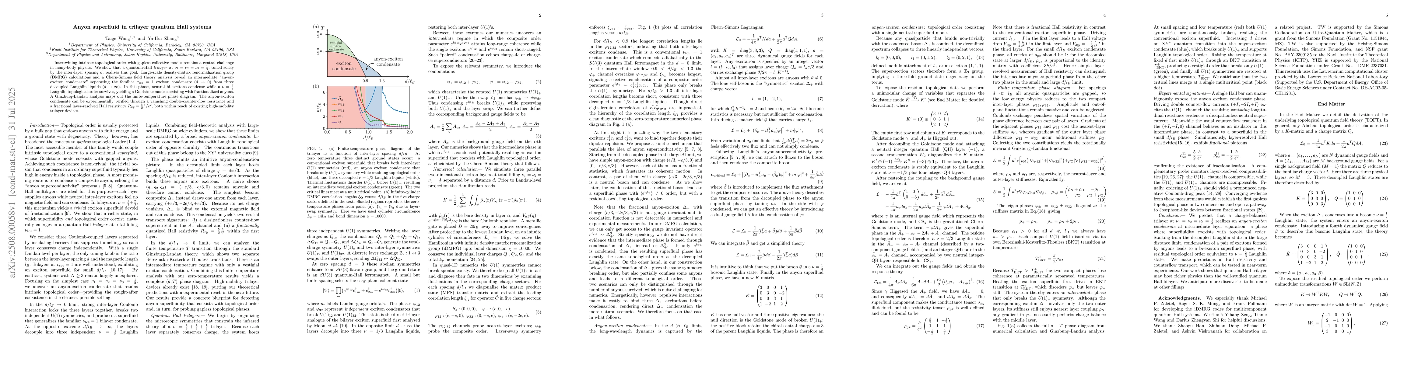 Thumbnail for Anyon superfluid in trilayer quantum Hall systems