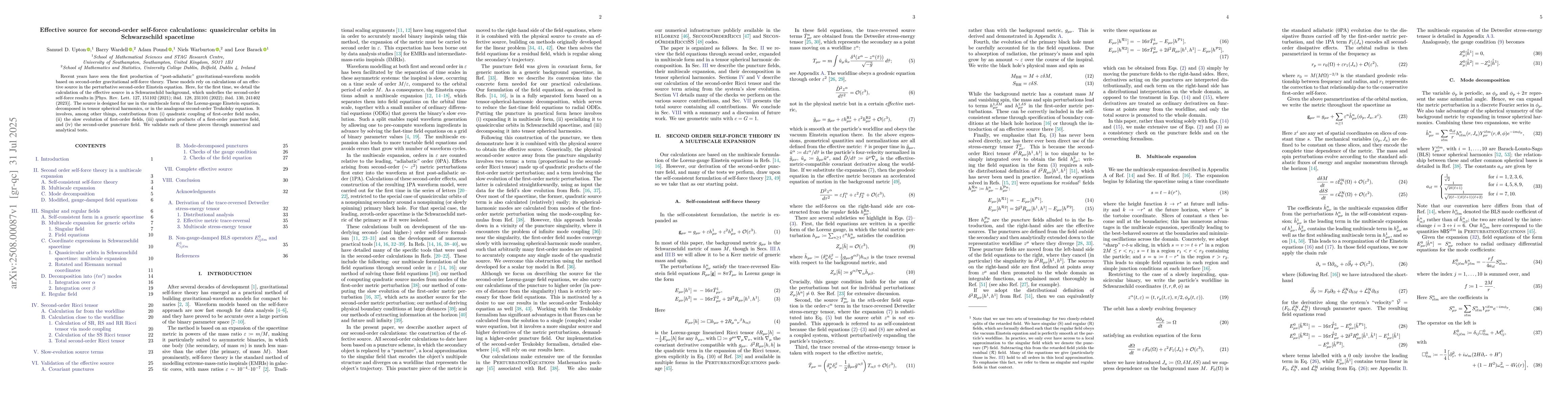 Thumbnail for Effective source for second-order self-force calculations: quasicircular
  orbits in Schwarzschild spacetime