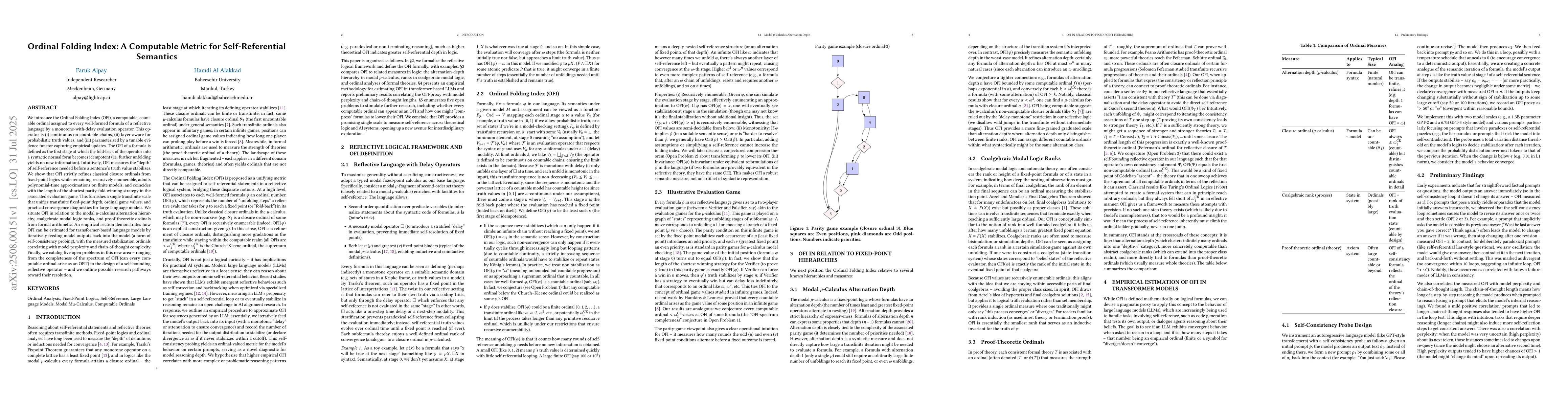 Thumbnail for Ordinal Folding Index: A Computable Metric for Self-Referential
  Semantics