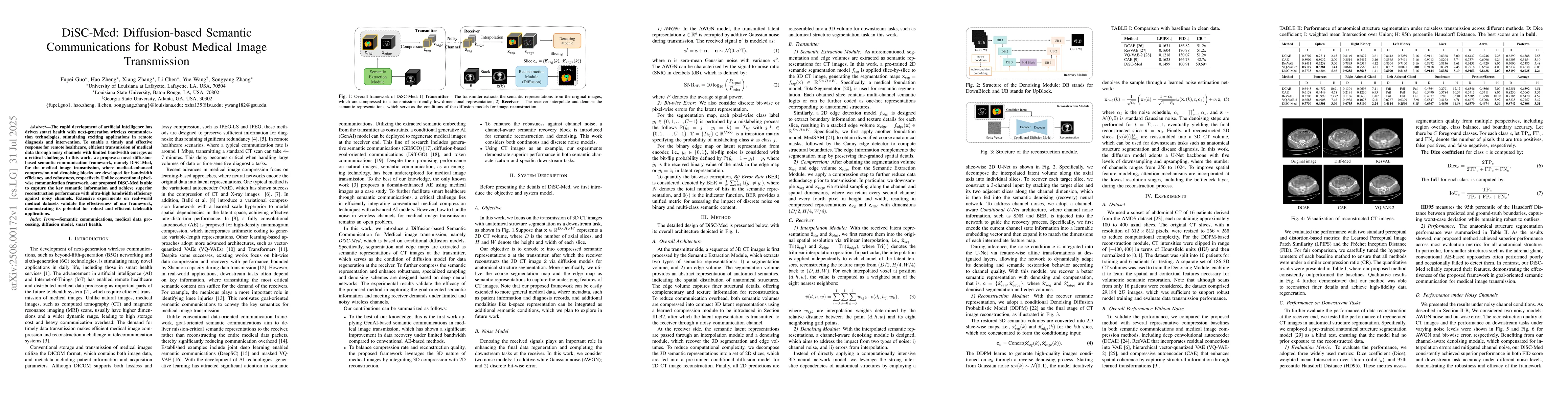 Thumbnail for DiSC-Med: Diffusion-based Semantic Communications for Robust Medical
  Image Transmission