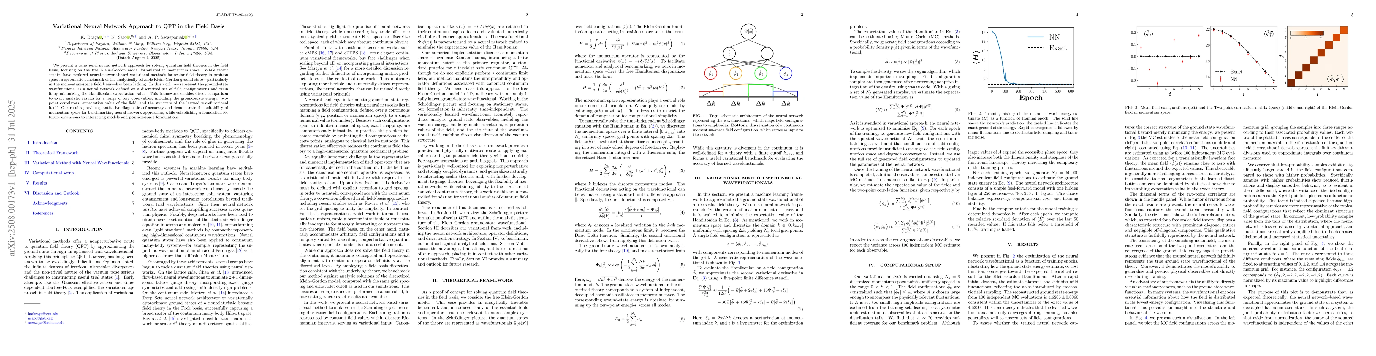 Thumbnail for Variational Neural Network Approach to QFT in the Field Basis