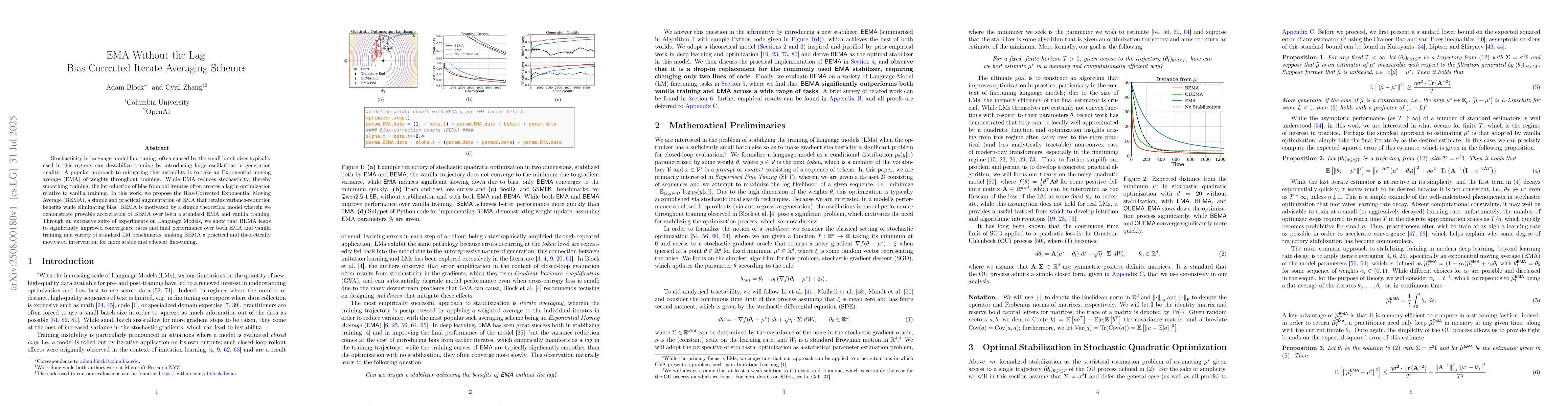 Thumbnail for EMA Without the Lag: Bias-Corrected Iterate Averaging Schemes