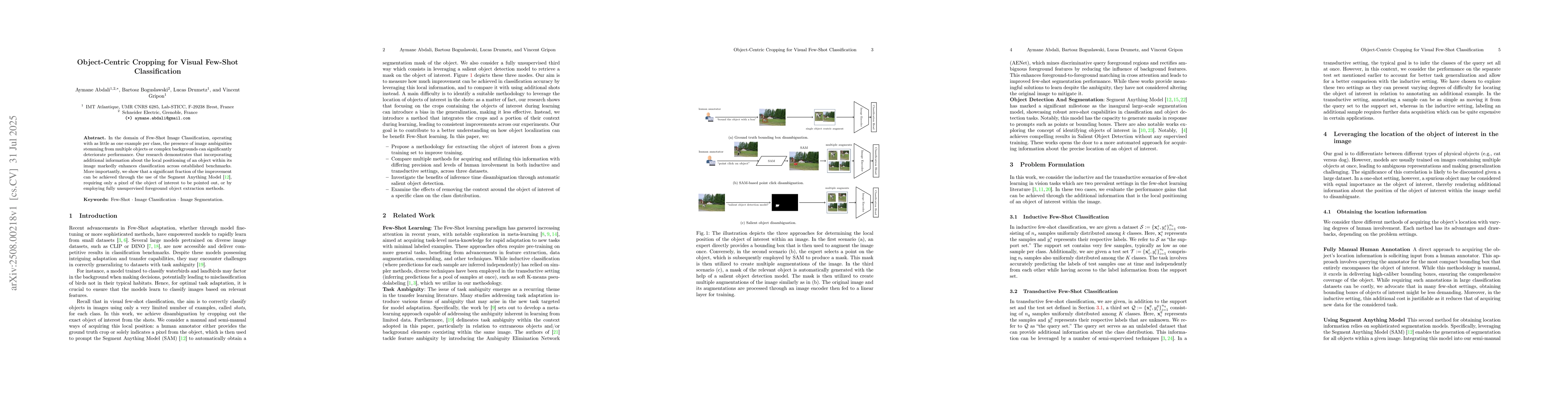 Thumbnail for Object-Centric Cropping for Visual Few-Shot Classification