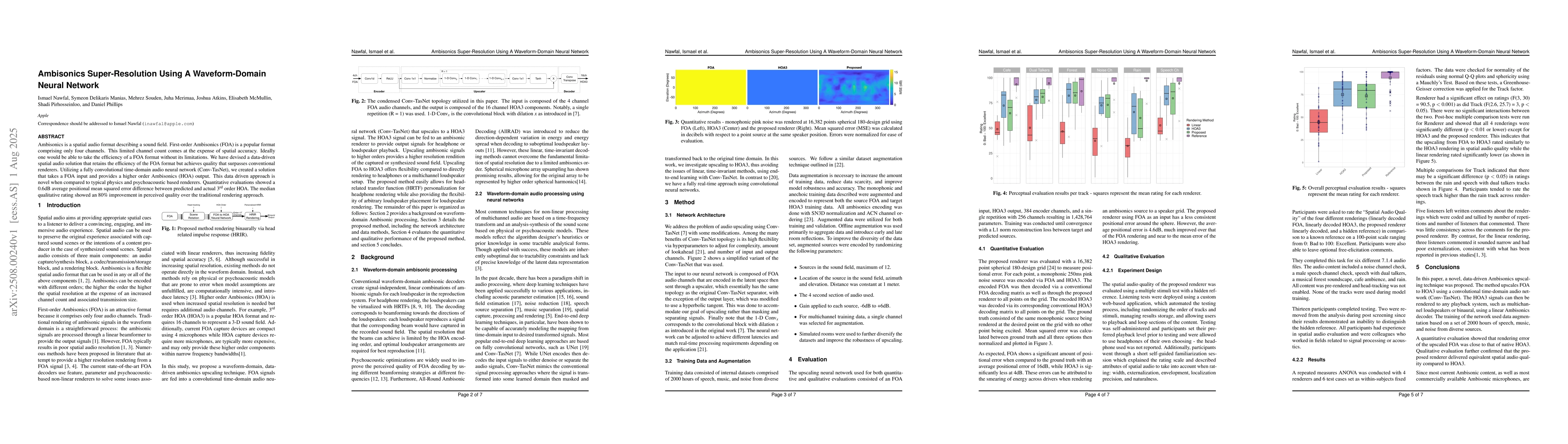 Thumbnail for Ambisonics Super-Resolution Using A Waveform-Domain Neural Network