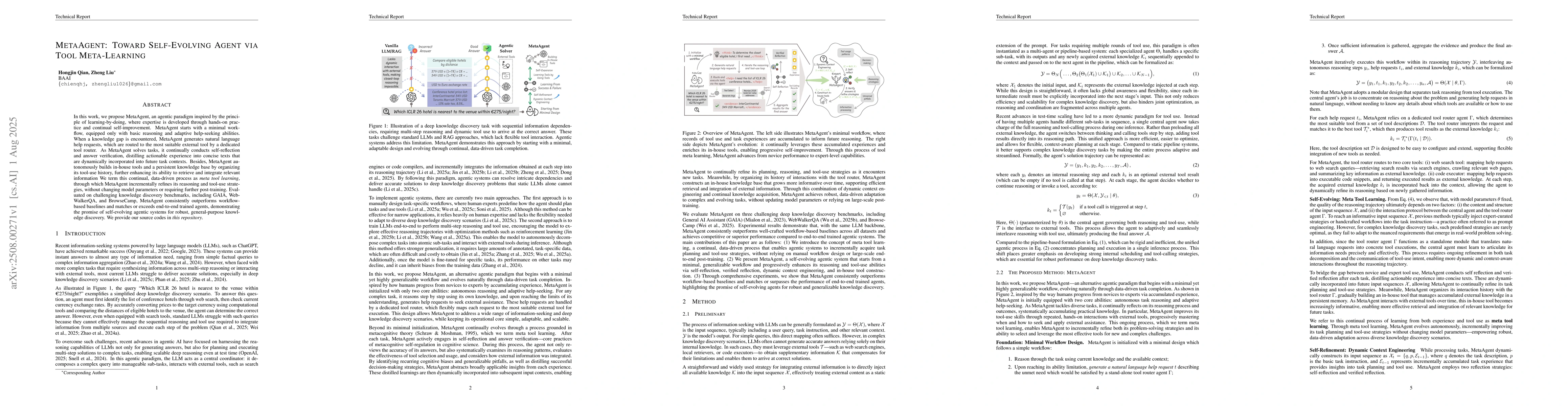 Thumbnail for MetaAgent: Toward Self-Evolving Agent via Tool Meta-Learning