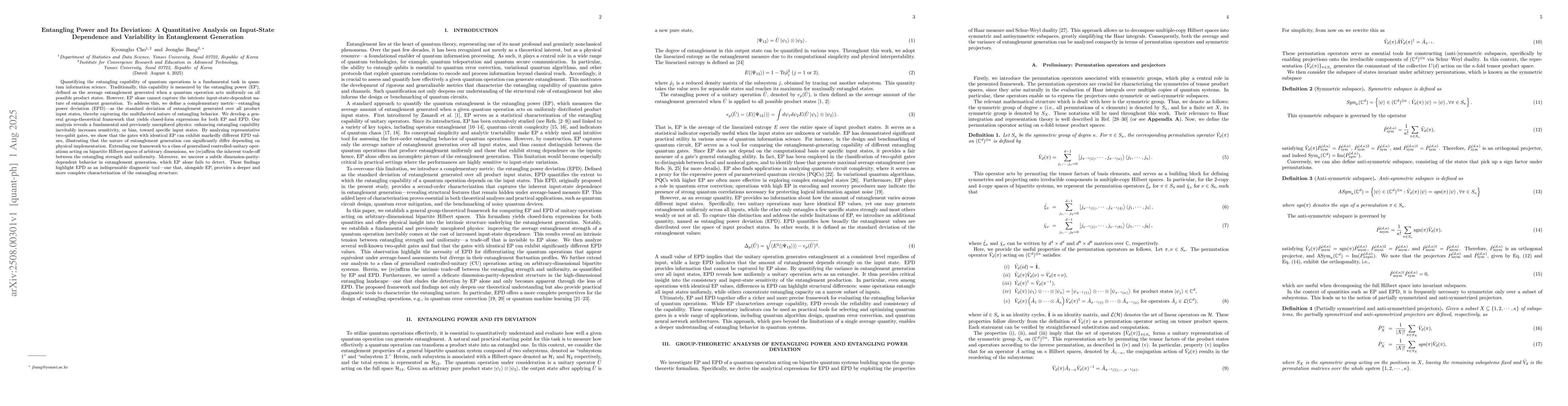 Thumbnail for Entangling Power and Its Deviation: A Quantitative Analysis on
  Input-State Dependence and Variability in Entanglement Generation
