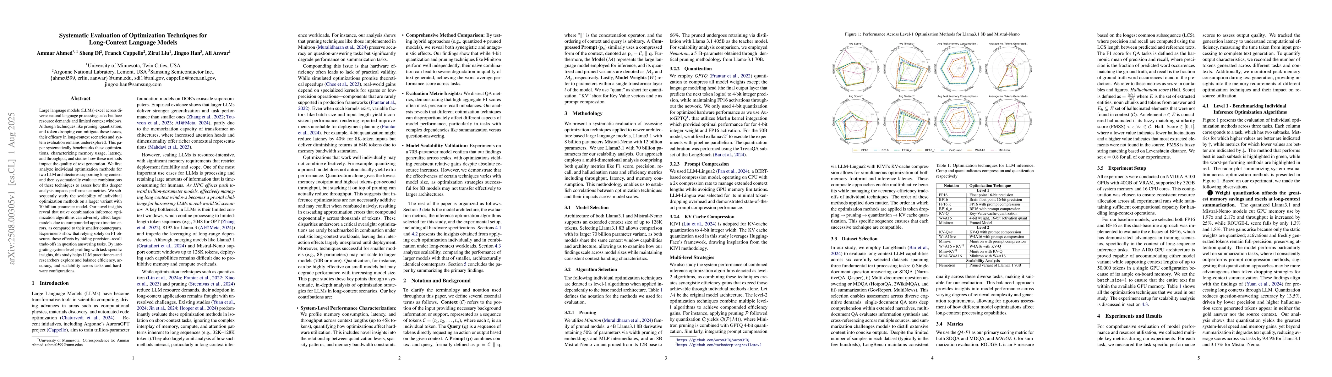 Thumbnail for Systematic Evaluation of Optimization Techniques for Long-Context
  Language Models