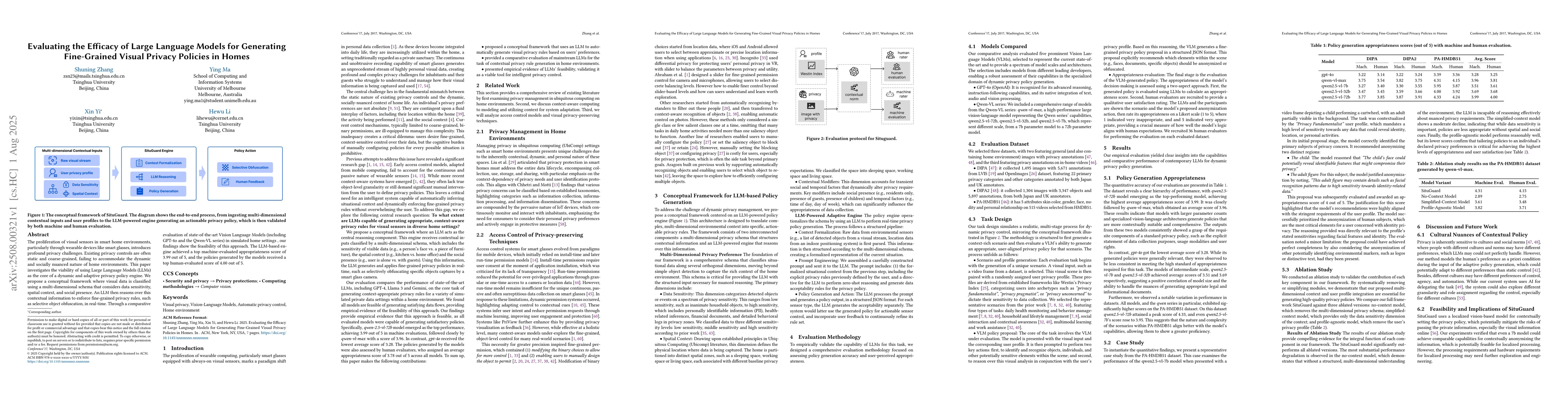 Thumbnail for Evaluating the Efficacy of Large Language Models for Generating
  Fine-Grained Visual Privacy Policies in Homes