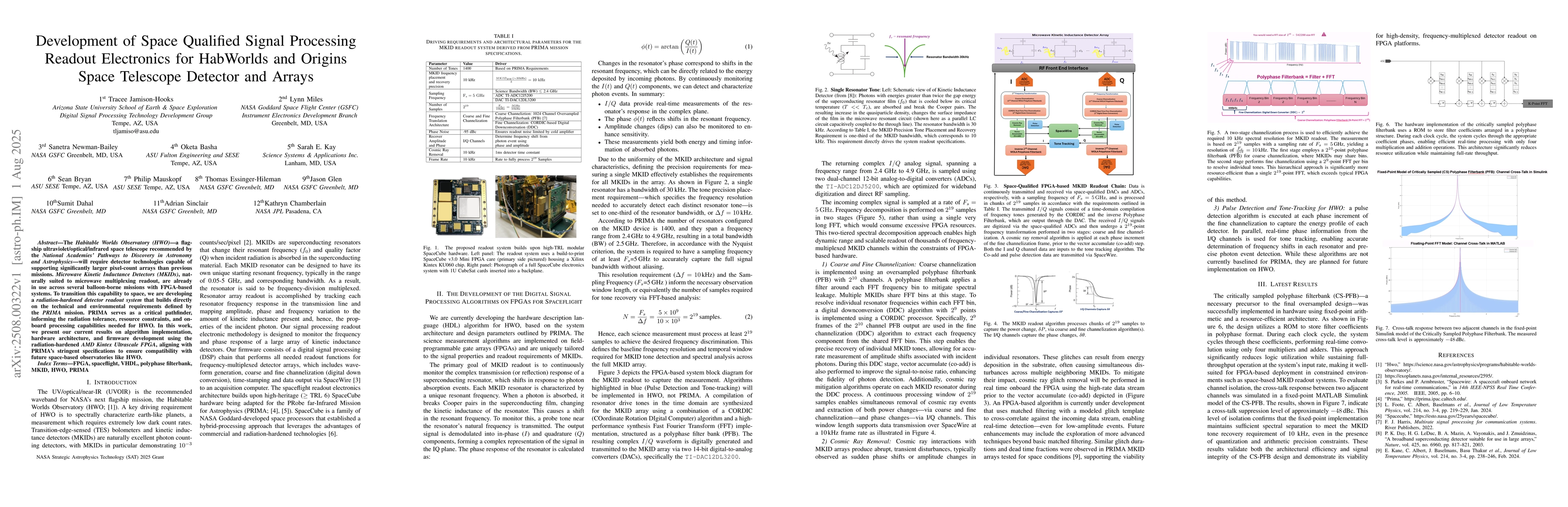 Thumbnail for Development of Space Qualified Signal Processing Readout Electronics for
  HabWorlds and Origins Space Telescope Detector and Arrays