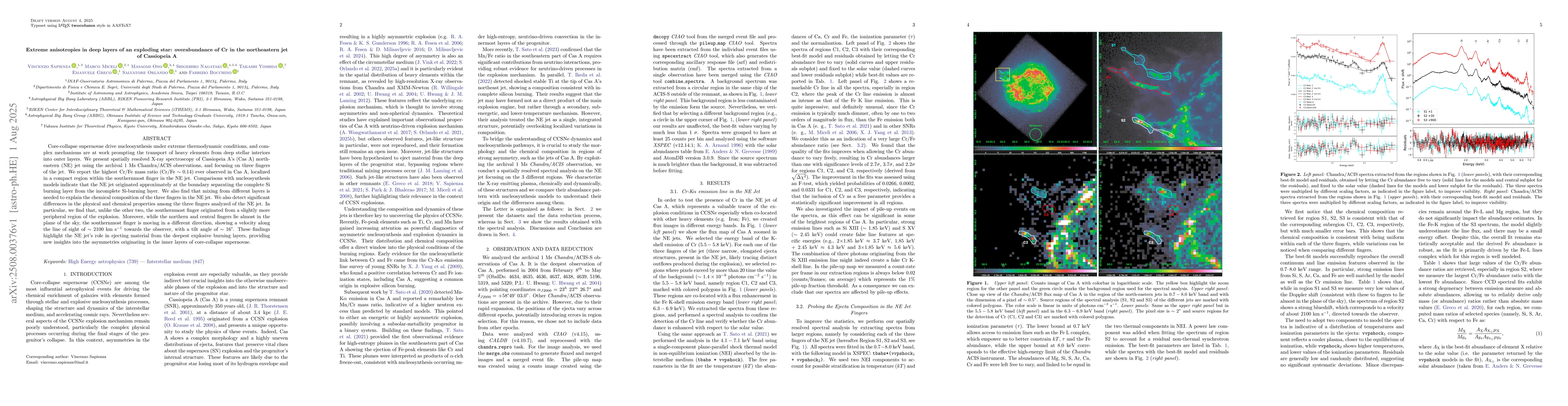 Thumbnail for Extreme anisotropies in deep layers of an exploding star: overabundance
  of Cr in the northeastern jet of Cassiopeia A