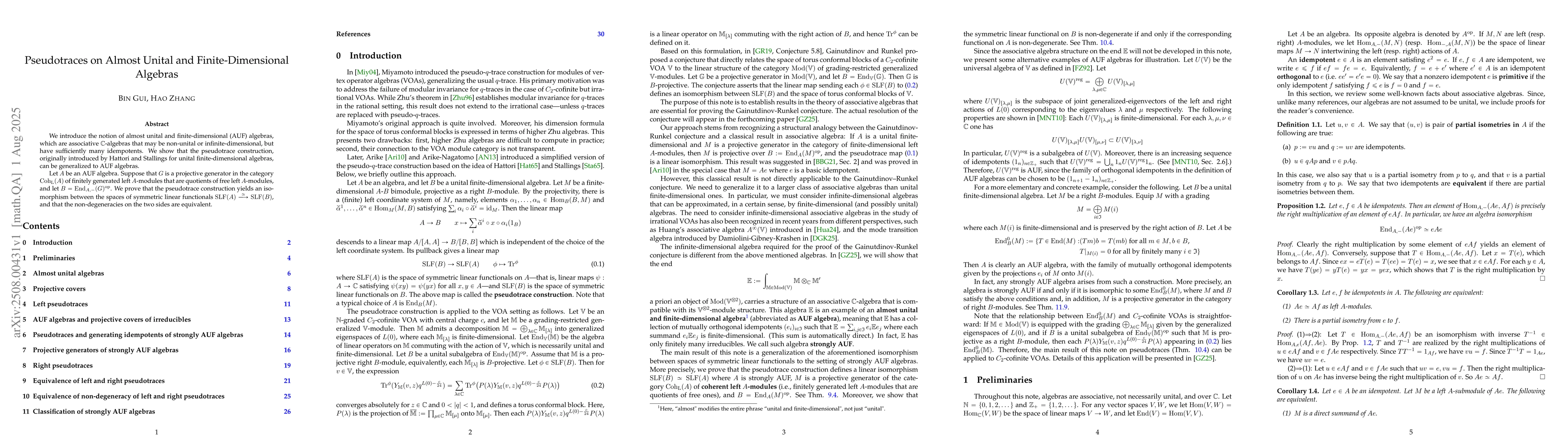 Thumbnail for Pseudotraces on Almost Unital and Finite-Dimensional Algebras