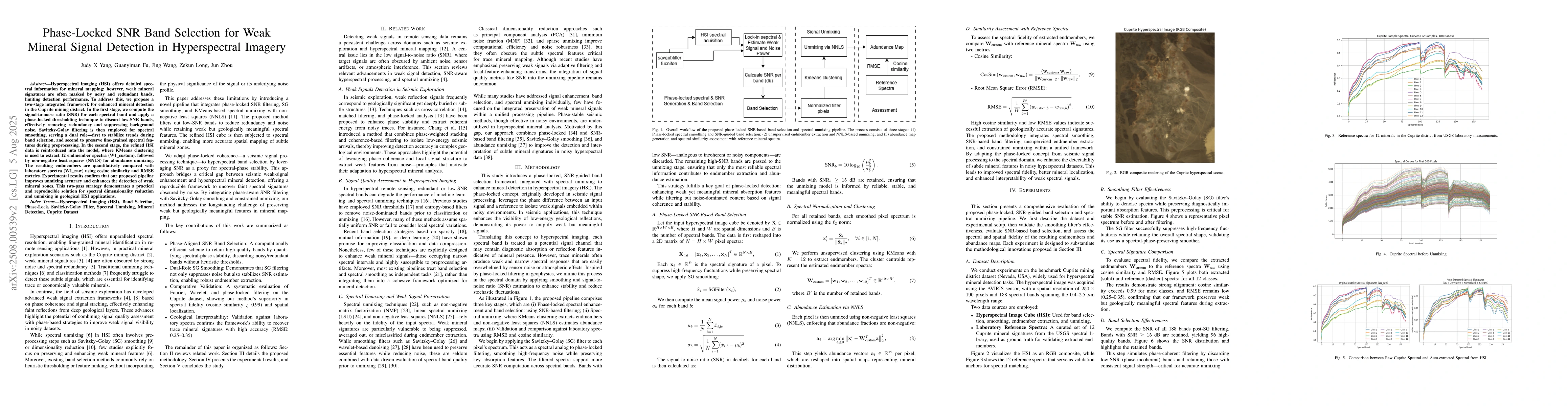 Thumbnail for Phase-Locked SNR Band Selection for Weak Mineral Signal Detection in
  Hyperspectral Imagery