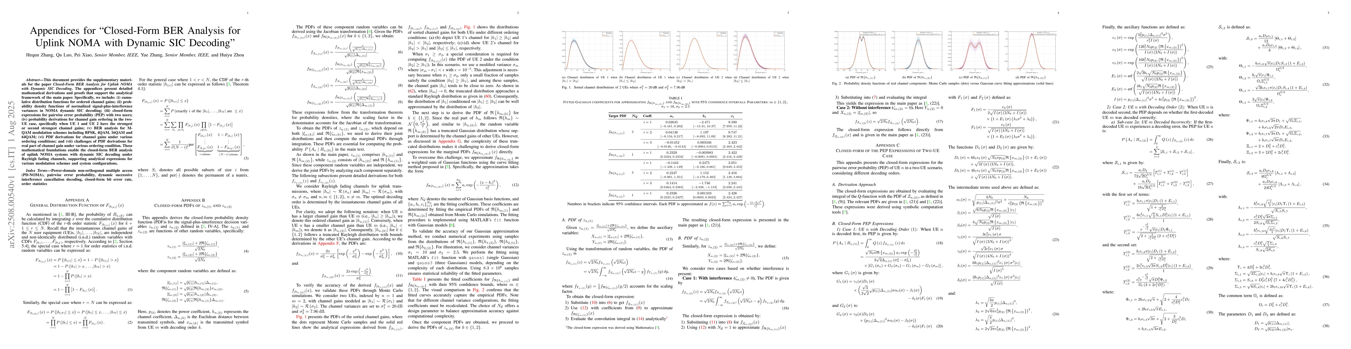 Thumbnail for Appendices for "Closed-Form BER Analysis for Uplink NOMA with Dynamic
  SIC Decoding"