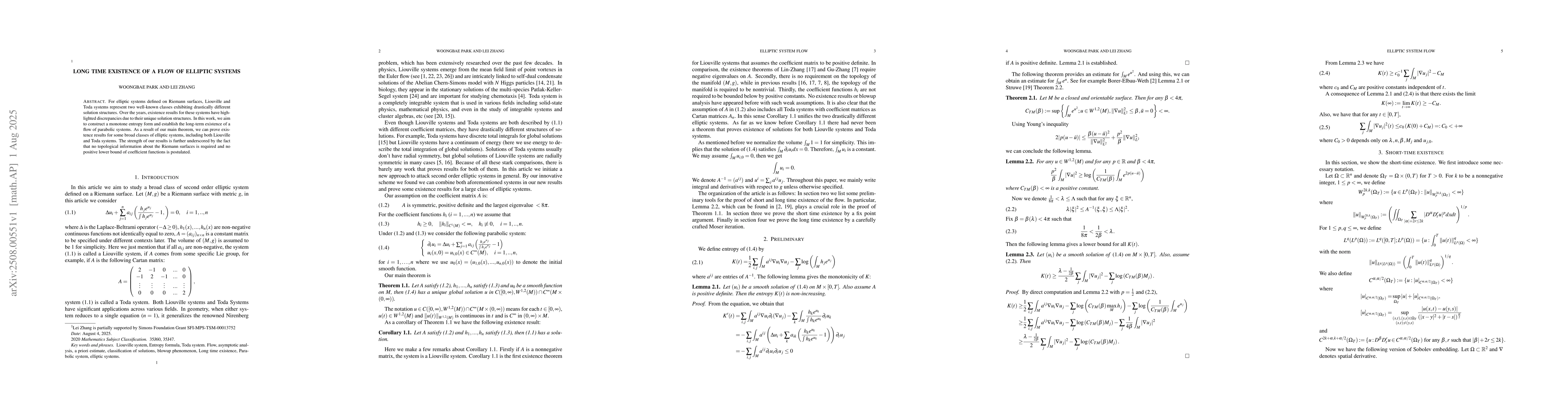 Thumbnail for Long Time Existence of A Flow of Elliptic Systems
