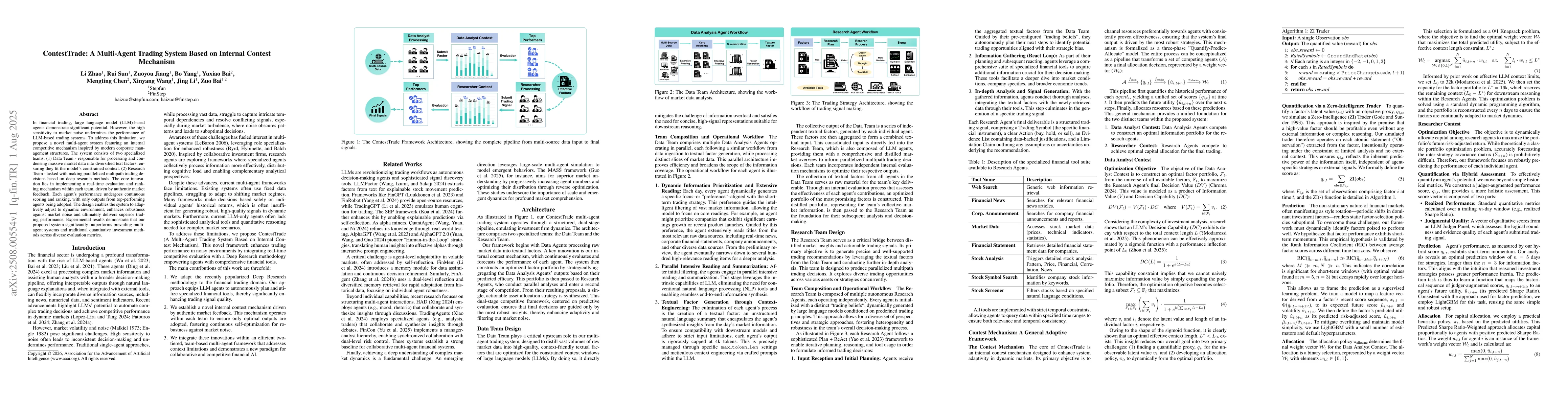 Thumbnail for ContestTrade: A Multi-Agent Trading System Based on Internal Contest
  Mechanism
