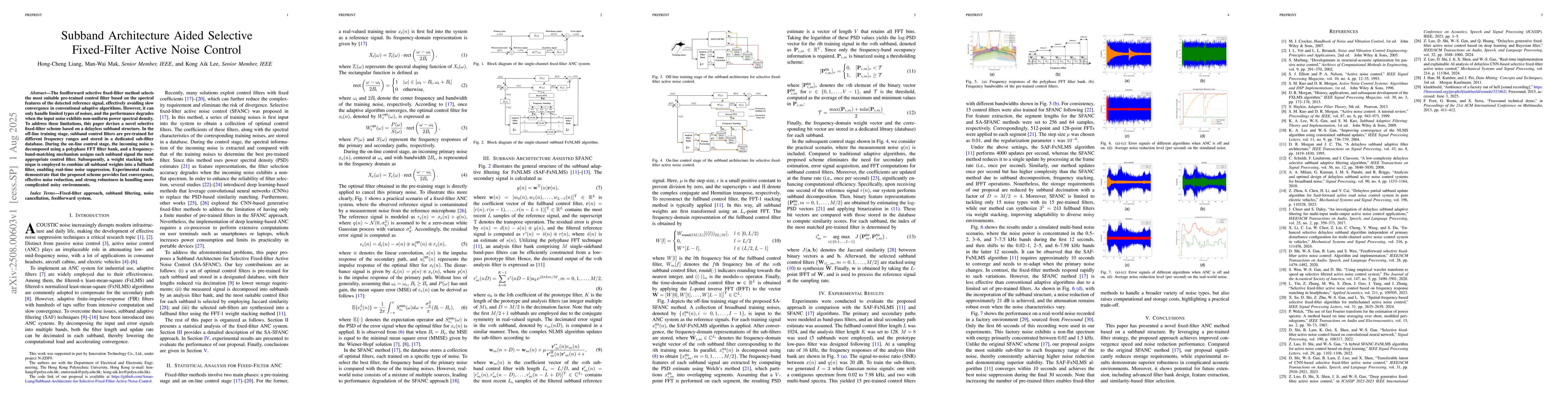 Thumbnail for Subband Architecture Aided Selective Fixed-Filter Active Noise Control