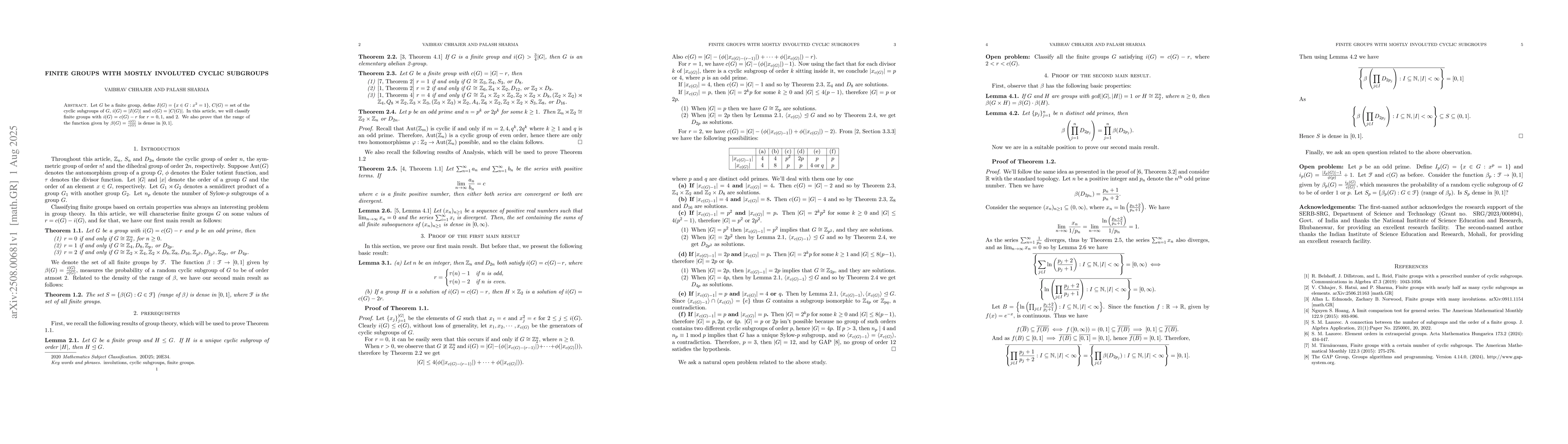 Thumbnail for Finite groups with mostly involuted cyclic subgroups