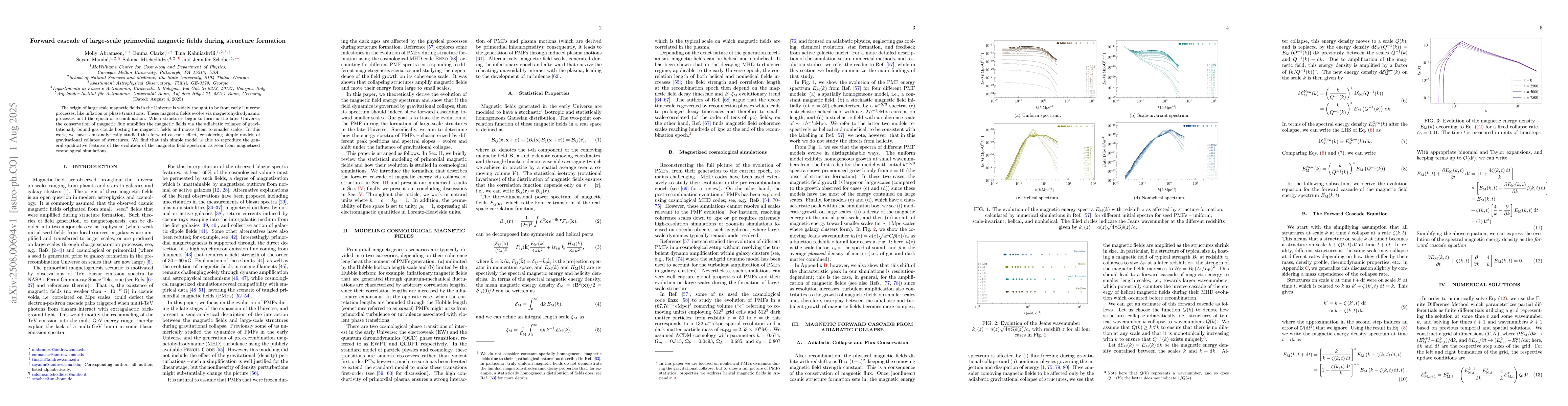 Thumbnail for Forward cascade of large-scale primordial magnetic fields during
  structure formation