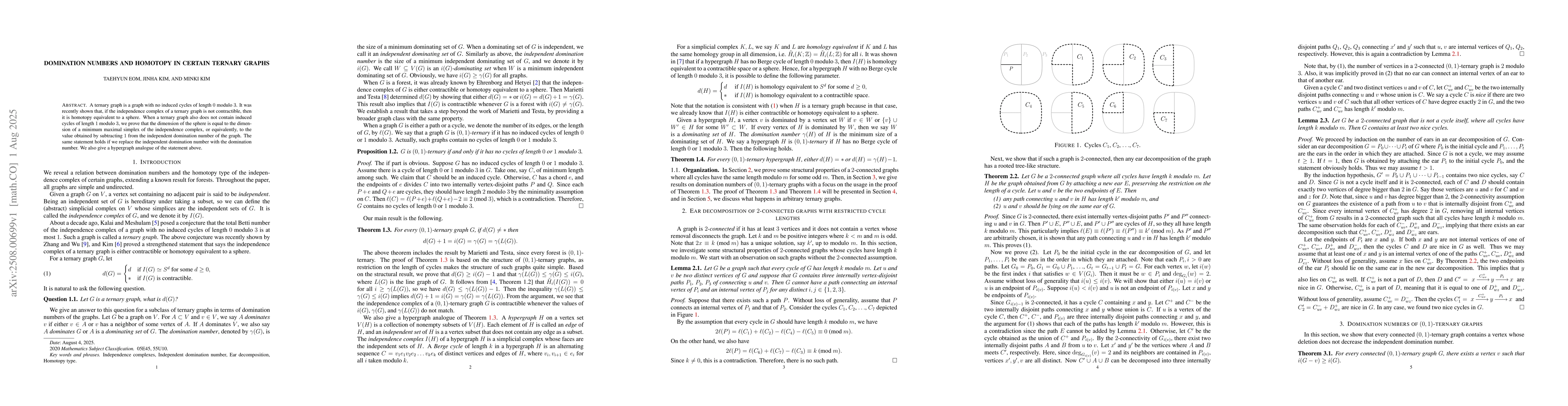 Thumbnail for Domination numbers and homotopy in certain ternary graphs