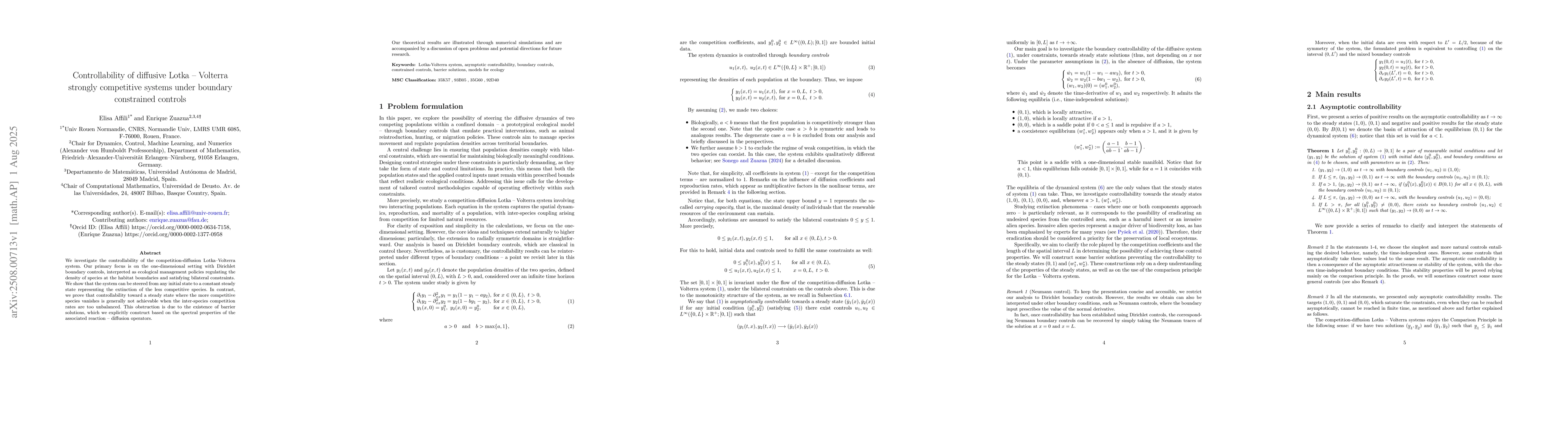 Thumbnail for Controllability of diffusive Lotka-Volterra strongly competitive systems
  under boundary constrained controls