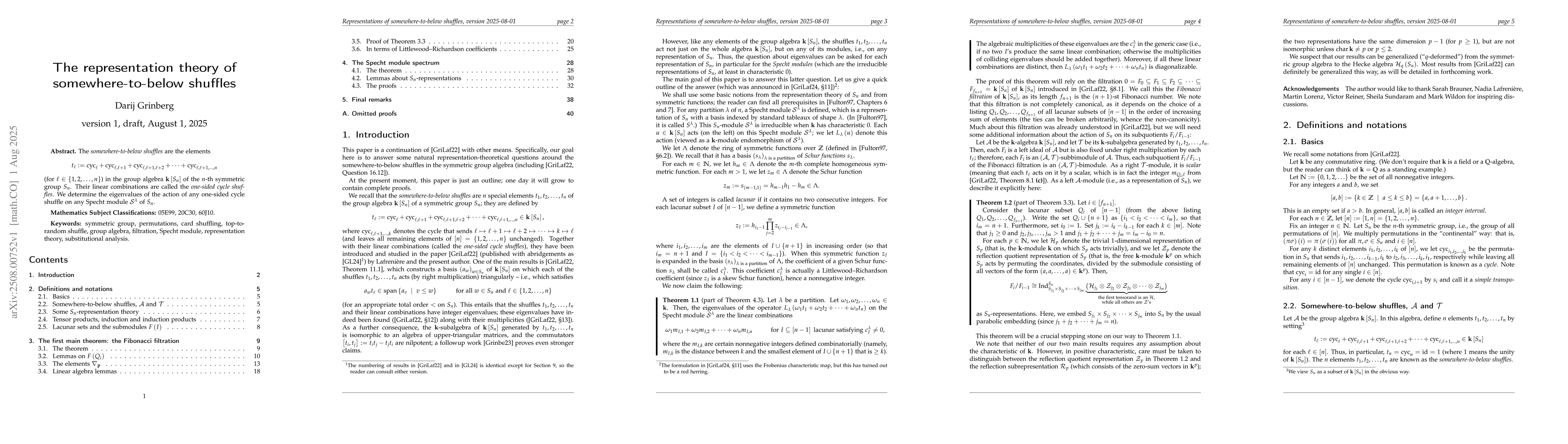 Thumbnail for The representation theory of somewhere-to-below shuffles